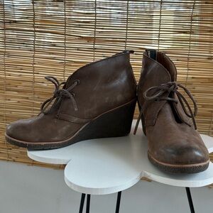 Sperry Dark Brown Leather Wedge Boots